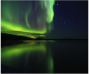 aboriginal aurora reflection on the lake